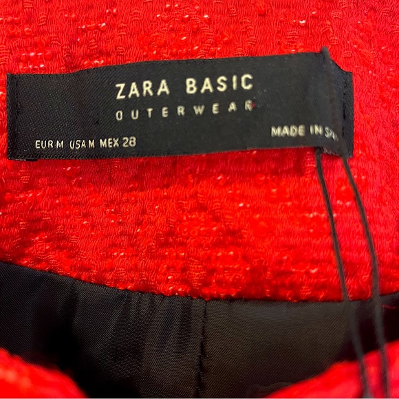 ZARA Women’s Long Line Blazer Size M Lipstick Red Minimalist Contemporary Chic - Picture 6 of 7